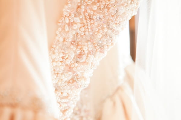 Detail on wedding dress
