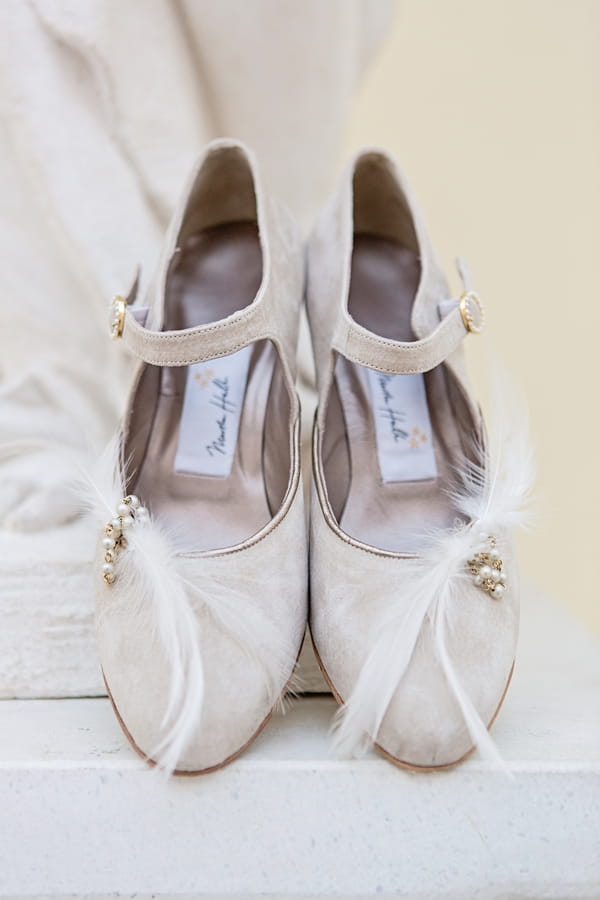 Grey suede wedding shoes