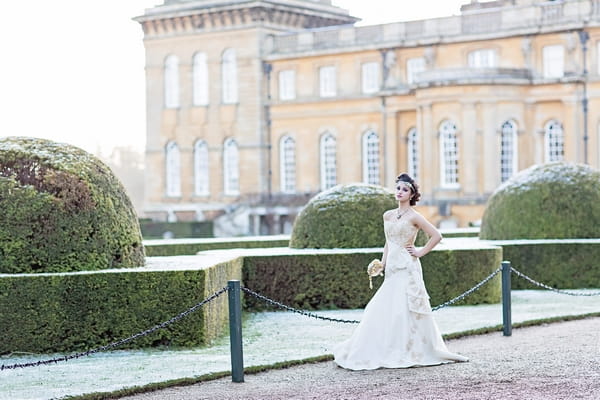 Bride outside Blenheim Palace