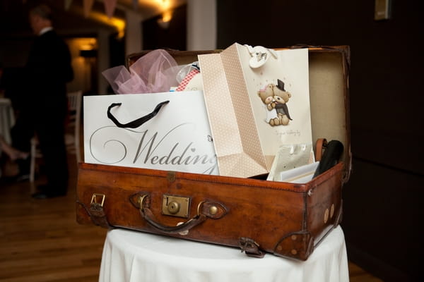 Suitcase with wedding gifts