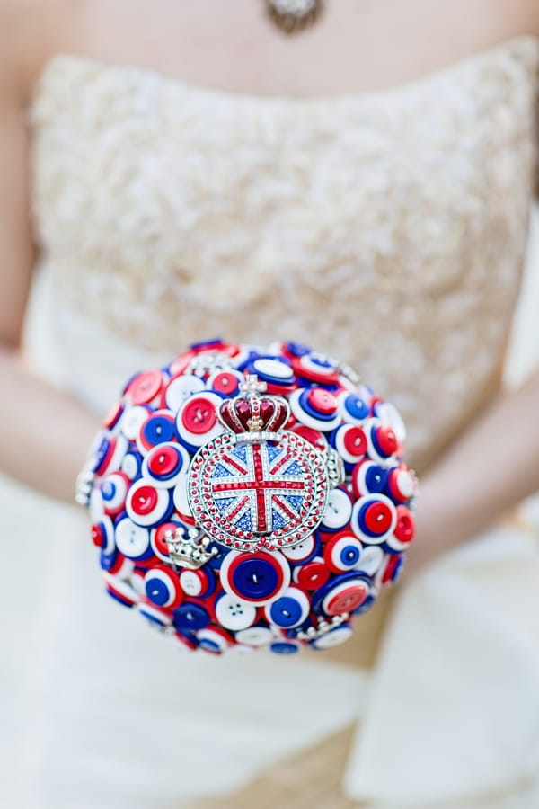 Red, white and blue brooch bouquet