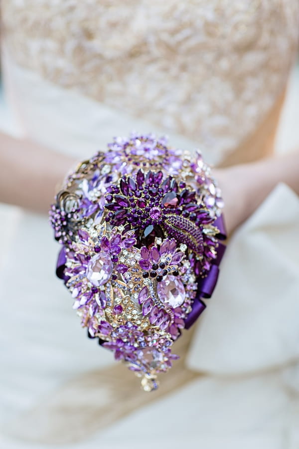 Purple brooch bouquet