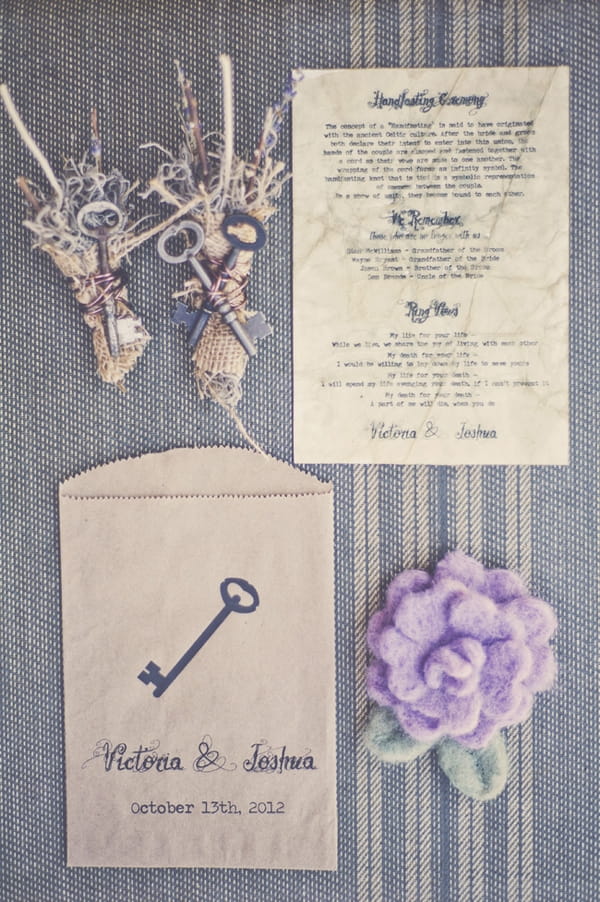 Key themed wedding stationery