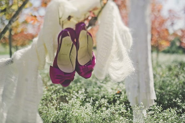 Purple bridal shoes