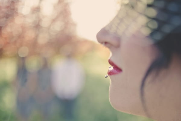 Side of bride's face