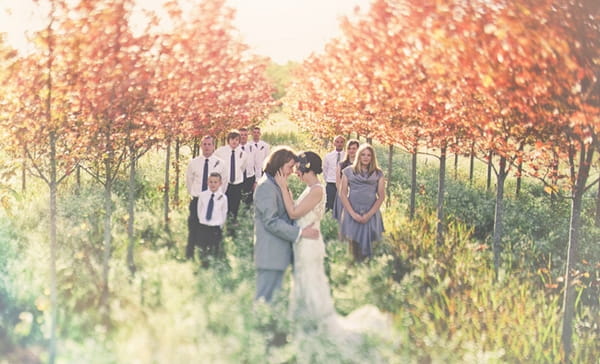 Bride and groom with bridal party