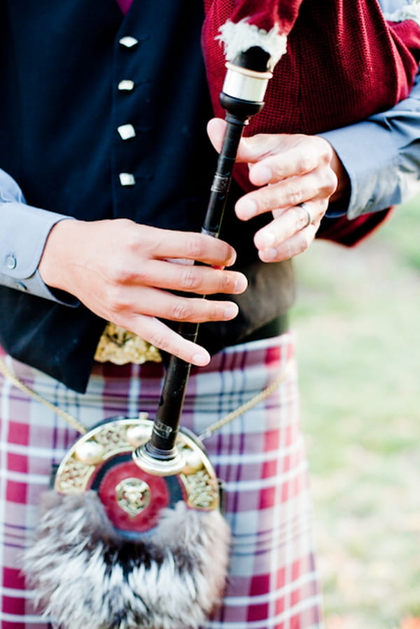 Bagpiper playing