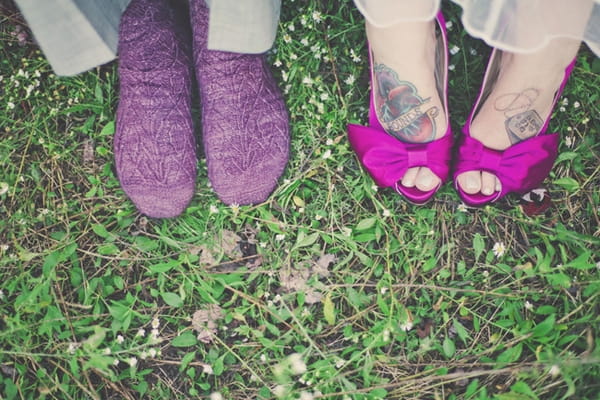 Bride and groom's feet