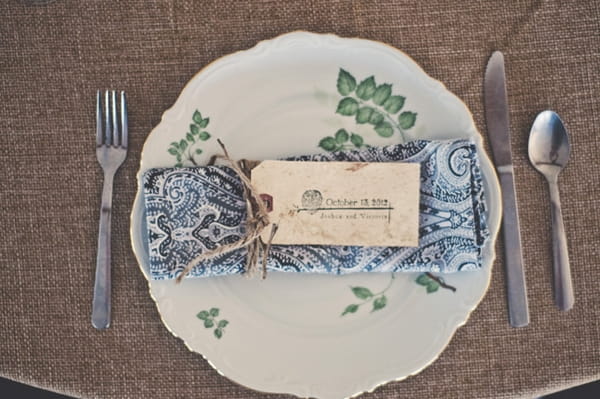 Plate with wedding tag