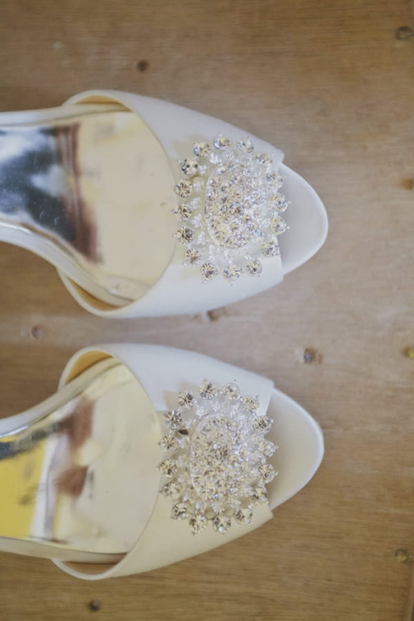 Detail on wedding shoes