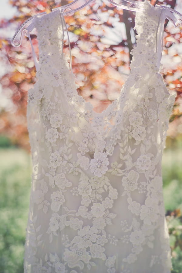 Detail on wedding dress