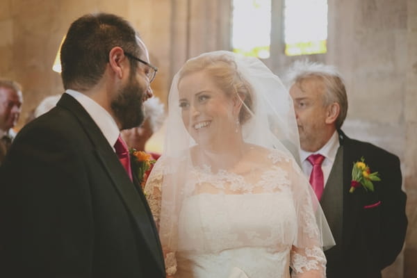 Bride and groom at altar