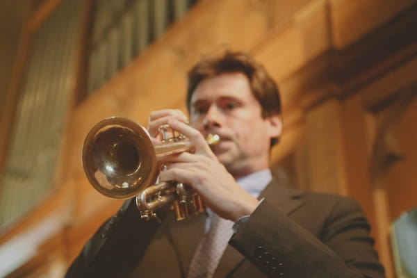 Trumpet player in wedding ceremony