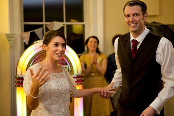 Bride and groom about to dance