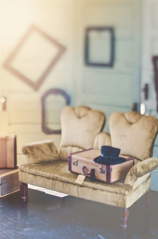 Sofa with photo booth props