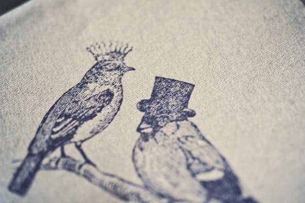 Bird picture on napkin