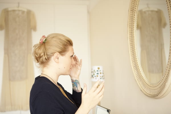 Lady looking in mirror