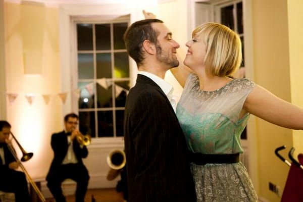 Wedding guests dancing