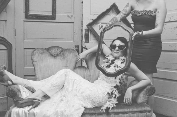 Bride posing in photo booth