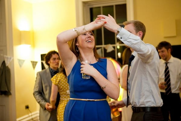 Wedding guests dancing