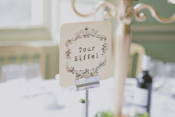 French wedding table sign