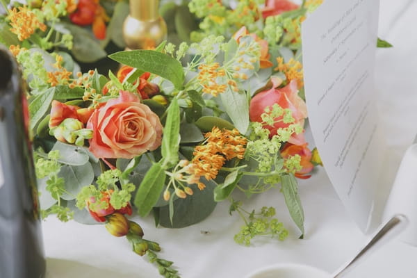 Wedding table flowers