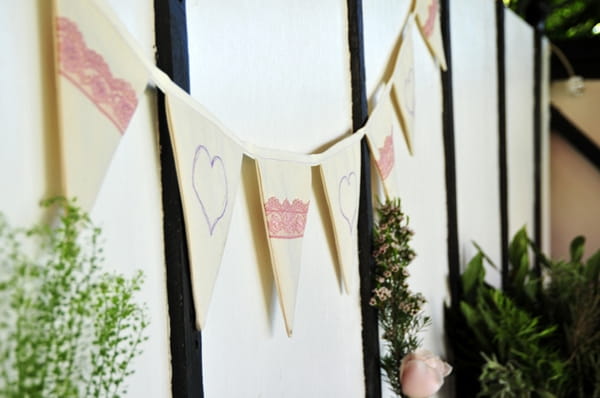 Bunting on wall