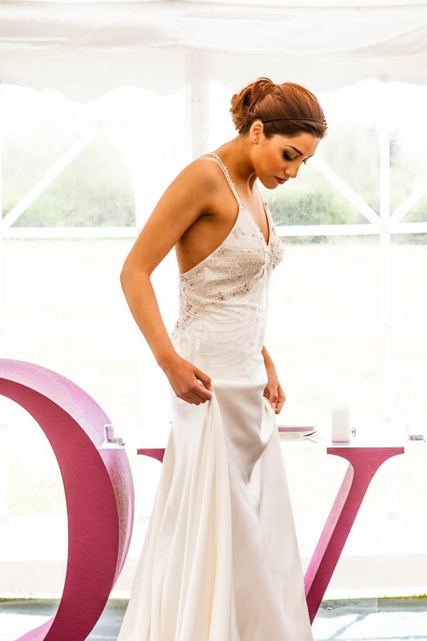 Bride in long dress