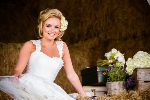 Bride on hay