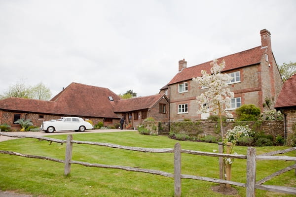 Wedding car outside house