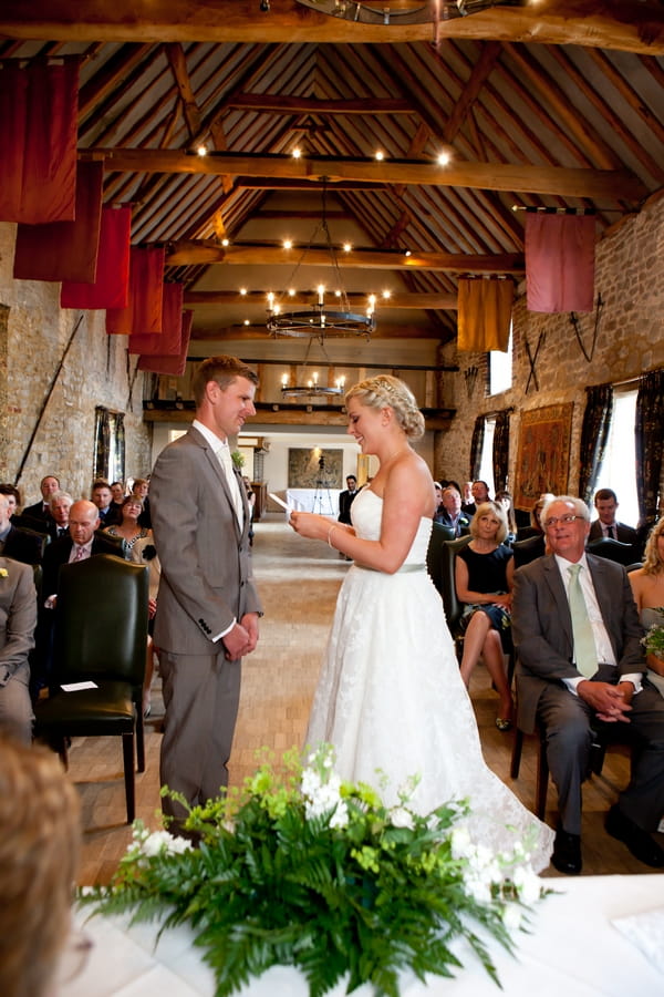 Bride reading vows