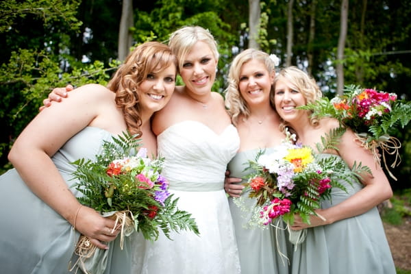 Bride with bridesmaids