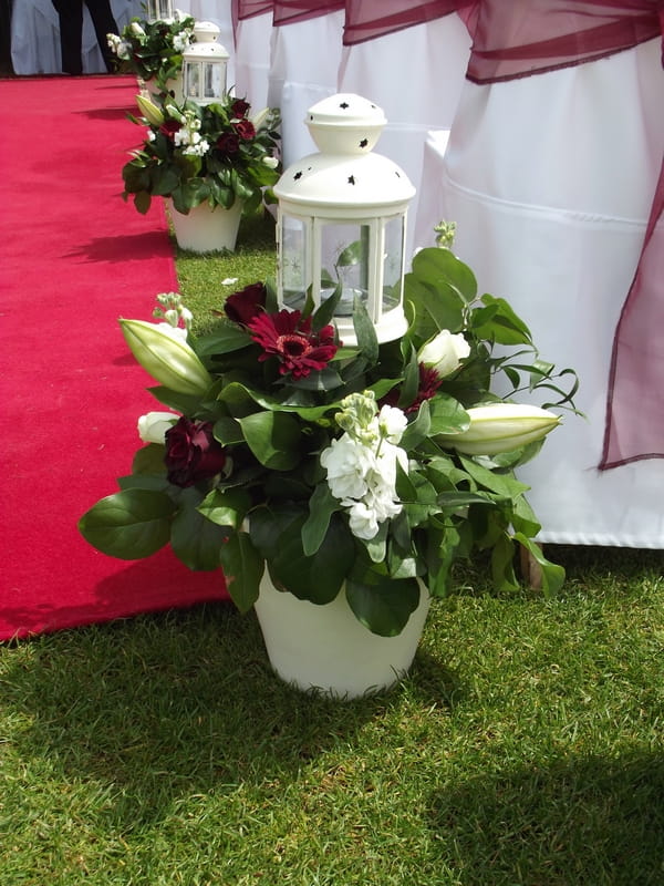 Wedding flowers and lantern