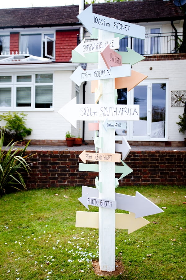 Wedding sign post