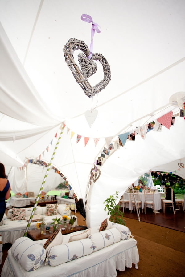 Buting inside wedding marquee