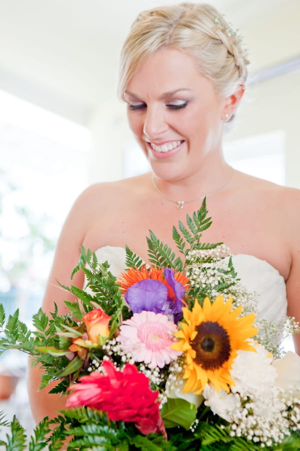 Bride holding bouquet