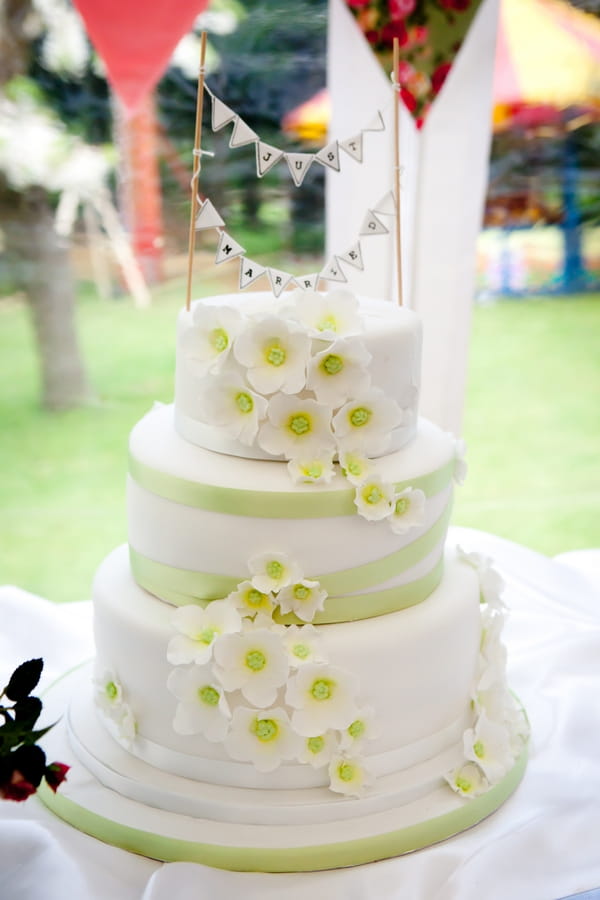 Wedding cake with flowers