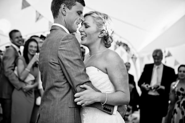 Bride and groom on dance floor