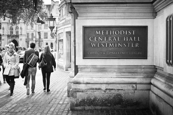 Westminster Central Hall sign