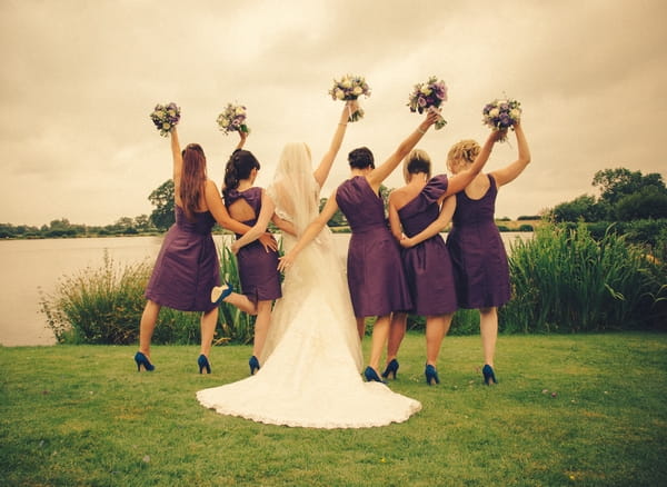 Bride with bridesmaids