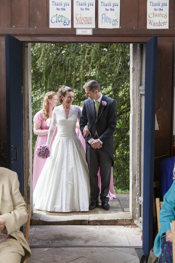 Bride entering church