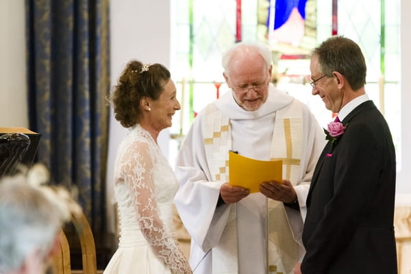 Bride and groom at altar