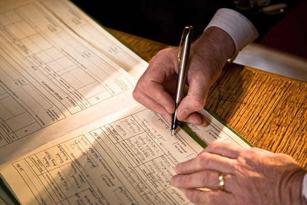 Signing the register