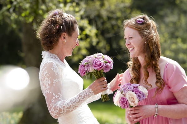 Bride and bridesmaid