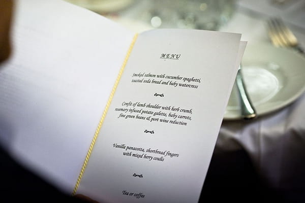 Wedding menu