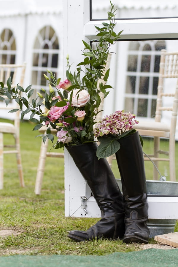 Boots with flowers in