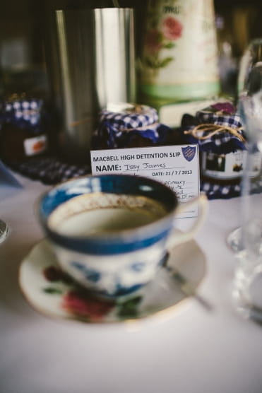 Teacup on wedding table