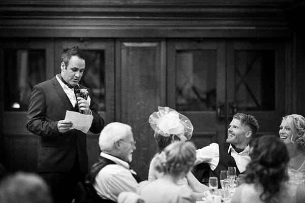 Man giving speech at wedding