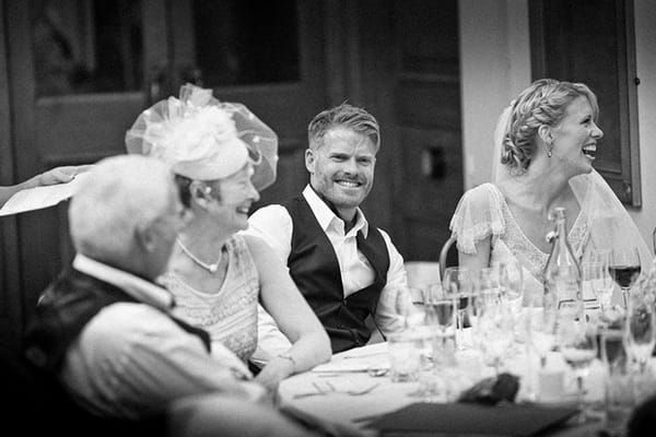 Groom smiling