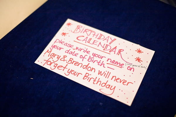 Birthday calendar sign